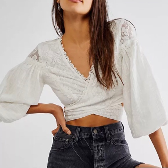 Free People Boho Wrap Top - Picture 2 of 6